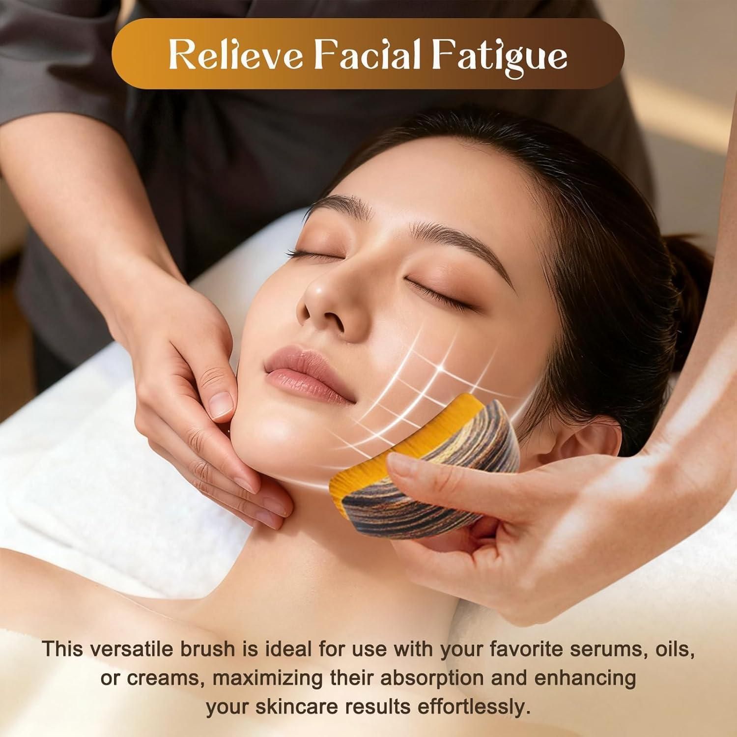 SheGlow SculptLift Lymphatic Face Brush | Jawline, Chin & Neck Sculpting Tool | De-Puff & Glow | Pack of 1