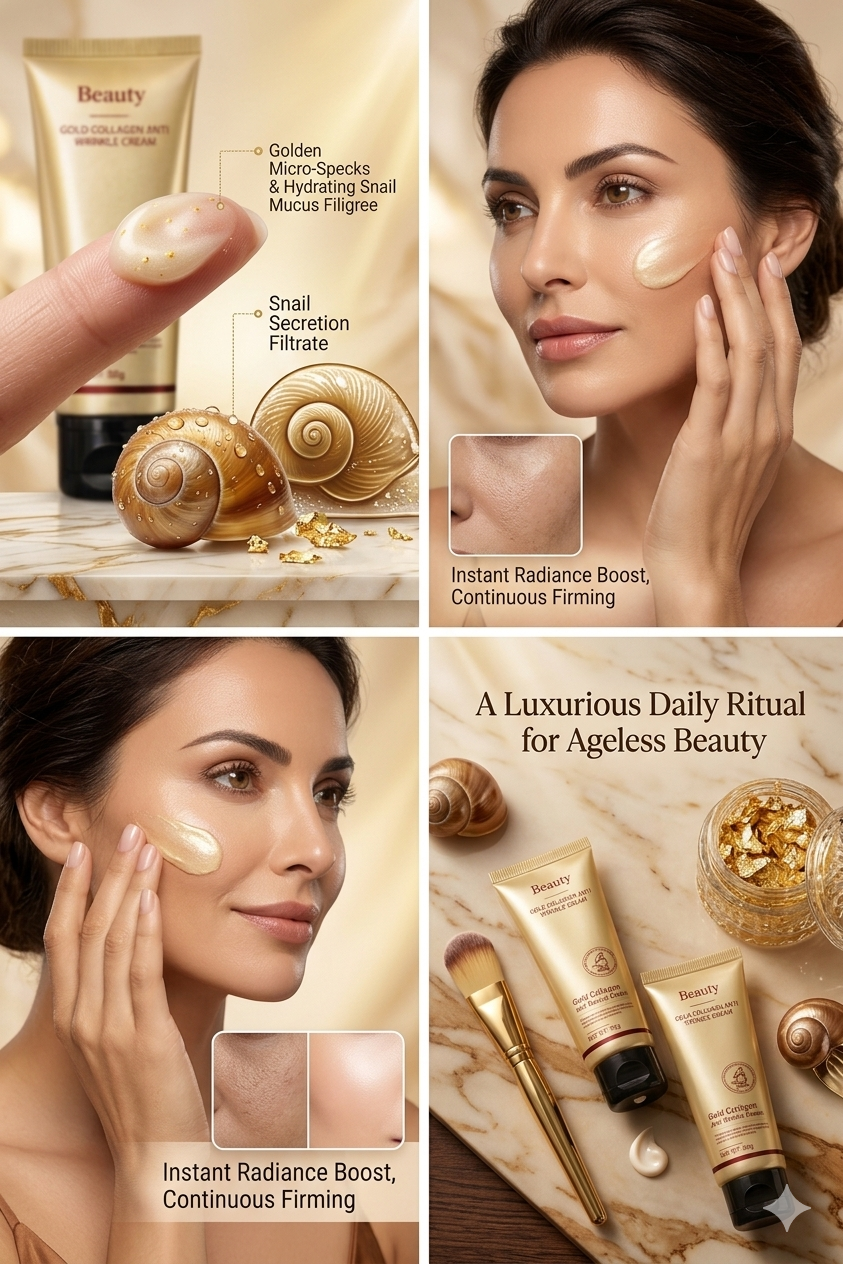 SheGlow Gold Collagen Youth Revival Cream | Anti-Wrinkle & Deep Hydration | Pack of 2 (50g Each)