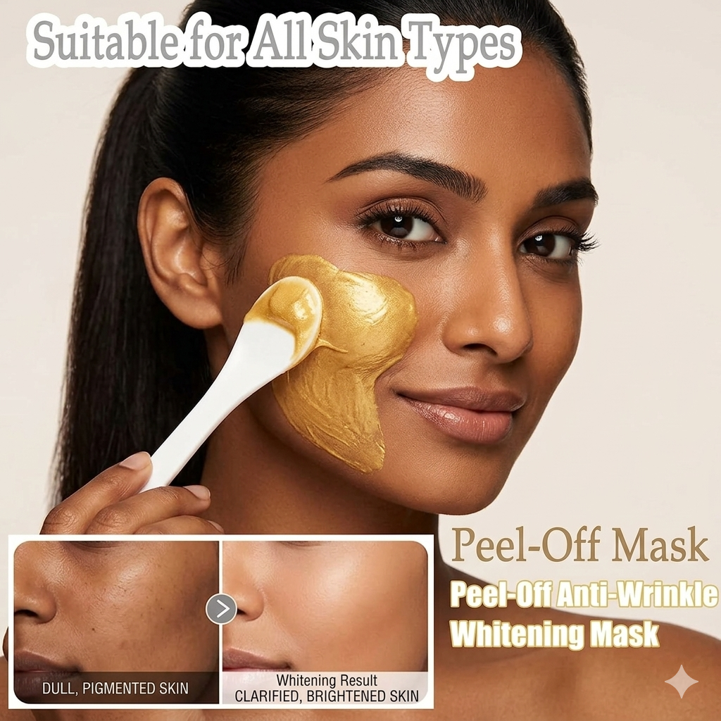 SheGlow 24K Radiance Gold Peel-Off Mask | Instant Glow & Anti-Wrinkle | Pack of 2 (200g)
