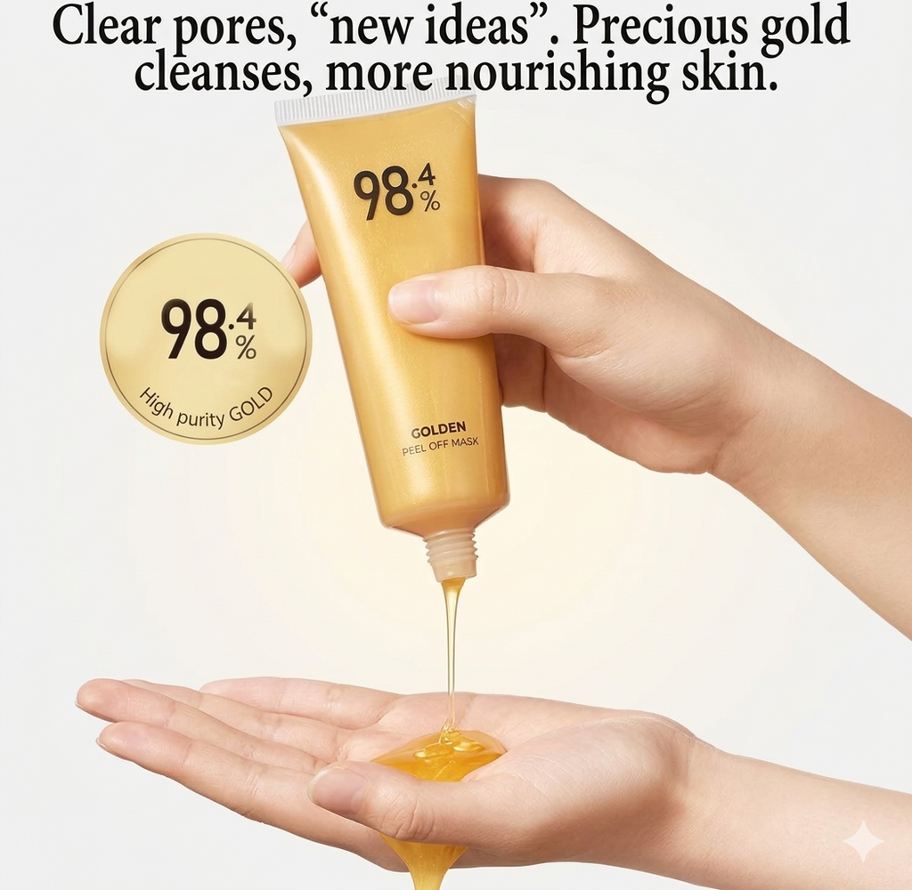 SheGlow 24K Radiance Gold Peel-Off Mask | Instant Glow & Anti-Wrinkle | Pack of 2 (200g)